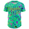 Maxcorners Custom Green Pea Green-Black 3D Pattern Design Trippy Magic Mushrooms Plant Authentic Baseball Jersey LM2605