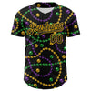 Maxcorners Custom Black Gold 3D Pattern Design Mardi Gras Shrove Tuesday Premium Baseball Shirt LM0210