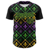 Maxcorners Custom Black Aurora Green 3D Pattern Design Mardi Gras Shrove Tuesday Premium Baseball Jersey LM0210