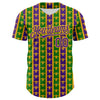 Maxcorners Custom Green Purple-Gold 3D Pattern Design Mardi Gras Shrove Tuesday Premium Baseball Jersey LM0210
