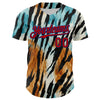 Maxcorners Custom Black Red-Royal 3D Pattern Design Burner Costumes Zebra Print Premium Baseball Jersey LM0210