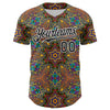 Maxcorners Custom Gold Black-White 3D Pattern Design Burner Costumes Trippy Premium Baseball Jersey LM0210