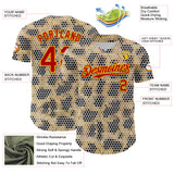 Maxcorners Custom Cream Red-Gold 3D Pattern Design Burner Costumes Leopard Mosaic Premium Baseball Jersey LM0210