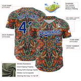 Maxcorners Custom Orange Royal-White 3D Pattern Design Burner Costumes Exotic Premium Baseball Jersey LM0210