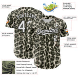 Maxcorners Custom Cream White-Black 3D Pattern Design Rave Party Animal Leopard Print Premium Baseball Jersey LM0210