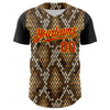Maxcorners Custom Black Red-Gold 3D Pattern Design Rave Party Animal Snake Python Print Premium Baseball Jersey LM0210