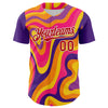 Maxcorners Custom Purple Red-White 3D Pattern Design Rave Party Marble Lava Premium Baseball Jerseys LM0210