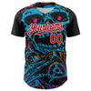 Maxcorners Custom Black Red-White 3D Pattern Design Burner Costumes Horror Skull Premium Baseball Jersey LM0210