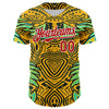 Maxcorners Custom Gold Red Black Green-White 3D Pattern Design Burner Costumes Tribal Premium Baseball Jersey LM0210