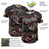 Maxcorners Custom Black White 3D Pattern Design Burner Costumes Paisley Bandana Premium Baseball Jersey LM0210