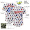 Maxcorners Custom White Black Pinstripe Royal-Red 3D American Flag Statue Of Liberty Premium Baseball Jersey LM0210