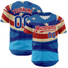 Maxcorners Custom White Royal-Fire Red 3D Retro American Flag Salute Premium Baseball Jersey LM0210