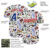 Maxcorners Custom White Royal-Red 3D American Flag Premium Baseball Jerseys LM0210