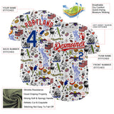 Maxcorners Custom White Royal-Red 3D American Flag Premium Baseball Jerseys LM0210