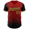 Maxcorners Custom Red Old Gold-Black 3D Pattern Design Gradient Geometric Shape Premium Baseball Jersey LM0210