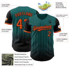 Maxcorners Custom Teal Orange-Black 3D Pattern Design Gradient Geometric Shape Premium Baseball Jersey LM0210