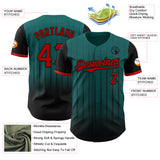 Maxcorners Custom Teal Red-Black 3D Pattern Design Gradient Geometric Shape Premium Baseball Jersey LM0210