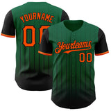 Maxcorners Custom Kelly Green Orange-Black 3D Pattern Design Gradient Geometric Shape Premium Baseball Jersey LM0210