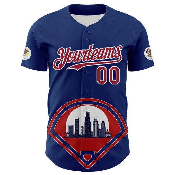 Maxcorners Custom Blue Cardinal-White 3D Urban City Edition Sports Premium Baseball Jersey LM0210