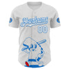 Maxcorners Custom White Electric Blue-Red 3D Urban City Edition Sports Premium Baseball Jerseys LM0210