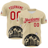 Maxcorners Custom Cream Red Black-White 3D Urban City Edition Sports Premium Baseball Jersey LM0210