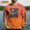Maxcorners Weekend Hooker Orange Fishing Shirt, Fishing UPF Shirts, Hooded Sun Shirt, Gift For Fisherman
