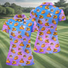 Maxcorners Funny Taco Cat Galaxy Pattern Golf Shirt, Women’s Golf Apparel, Ladies Golf Shirt LM1507