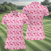 Maxcorners Pink Cowgirl Boots Hat Pattern Hawaiian Golf Shirt, Golf Polo For Women, Women’s Golf Apparel LM1507