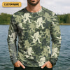 Maxcorners Bigfoot Camo Fishing SPF Shirts, Bassquatch Fishing Shirts, Fishing Shirts For Men, Funny Fisherman Gift