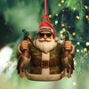 Maxcorners Personalized Duck Hunter Santa Acrylic Ornament - Funny Christmas Gift for Hunters - Custom Name Camo Decor LM0411