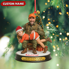 Maxcorners Personalized Funny Hunter Couple Christmas Acrylic Ornament - Custom Name Christmas Gift for Him or Her LM0411
