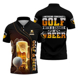 Maxcorners Weekend Forecast Golf With A Change Of Beer Custom Golf Polo Shirt, Mens Golf Gift, Golf Lover Gift