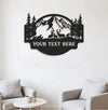 Maxcorners Personalized Deer Metal Sign WITH LED/WITHOUT LED - Mountain Cabin Name Sign, Rustic Wildlife Outdoor Wall Art for Lodge & Porch Decor LM0110
