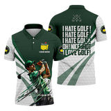 Maxcorners I Hate Golf Augusta Masters Tournament Custom Men's Golf Polo Shirt, Funny Gift For Golfer