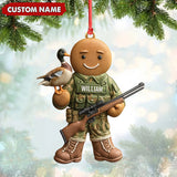 Maxcorners Personalized Hunter Gingerbread Christmas Ornament - Funny Acrylic Holiday Decor Gift LM0411