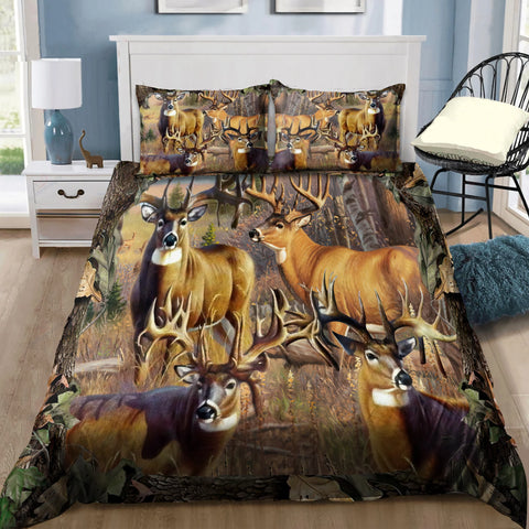 Maxcorners Camo Deer Hunting Art Bedding Set