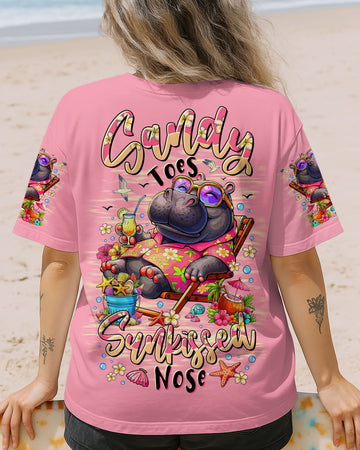 Maxcorners Sandy Toes Sunkissed Nose Hippo All Over Print LM1501