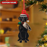 Maxcorners Personalized Hunting Dog Christmas Ornament with Duck - Custom Name Lab Retriever Holiday Decor LM0411