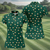 Maxcorners Blue White Orange Confetti Balloons Irish Flag St Patrick's Day Golf Shirt, Women's Golf Tops, Ladies Golf Shirts