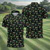 Maxcorners St Patrick's Day Leprechaun Character Golf And Beer Black Golf Shirt, Fun Golf Shirts For Men, Polo For Men