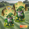 Maxcorners Happy St Patrick's Day Shamrock Gnome Golf And Beer Polo Shirts For Men, Golf Shirts For Men