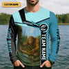 Maxcorners Hooked On Fish, Largemouth Bass Fishing, Funny Fishing Shirt, UV Protection Clothing, Mens Casual Shirts