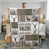 Maxcorners Personalized Rustic Camo Deer Blanket - Camo & Forest Patchwork Cabin Decor LM1611