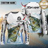 Maxcorners Fishing White Black Curve Pattern Design Custom Name & Team Name 3D Shirts