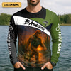 Maxcorners Bassquatch Bigfoot Fishing Shirt, SPF Shirt For Men, Fishing Jersey, Presents For Fishermen