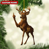 Maxcorners Personalized Funny Deer Buck Fukin' Finger Hunting Acrylic Christmas Ornament Custom Gift for Hunters LM0110