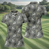 Maxcorners Grey Camo Chihuahua Dog Pattern Golf Polo Shirt, Women's Golf Shirt, Ladies Polo Shirt, Womens Golf Top LM1507