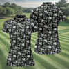 Maxcorners Dark Grim Reaper Skull Pattern Golf Polo Shirt, Women's Golf Polo, Ladies Golf Tops LM1507