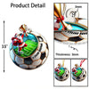 Maxcorners Custom Name Soccer Santa Ornament, Christmas Soccer Gift 2D Flat LM2111