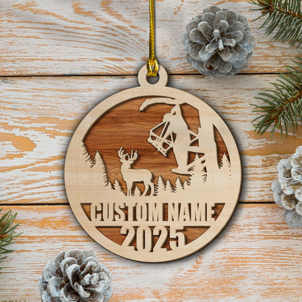 Maxcorners Personalized Bow Hunter Ornament 2025 -  Custom Name Gift for Deer Hunters LM0110